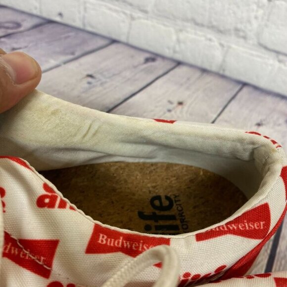 Alife Shoes Budweiser Sneakers Men Size 9.5 Red White Bud King of Beers - Picture 8 of 11